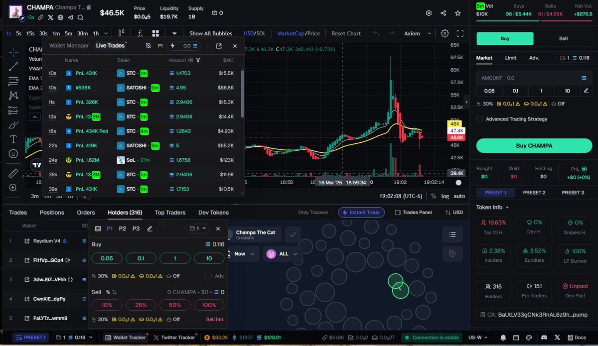 SpinoPepe's tweet photo. $CHAMPA 🚨 DANGER‼️🚨(Check Screenshot)
BaUtLV33gCNk3RnAL6z9hGauLSpcULoRWCcKzztepump

I use this trading platform to Avoid Rug pull tokens: https://t.co/Cwdd1tIUzf With Scanner, wallet tracker, bubble maps and token info, you'll have all Top tools you need to trade safely and smartly.

View my Pinned Post for free features

Buy/Sell on Migration

Spot Buys

Quick Sell 

Twitter Monitor

Wallet Tracking

Limit Orders

& so much more! (Better than BullX or Photon)
