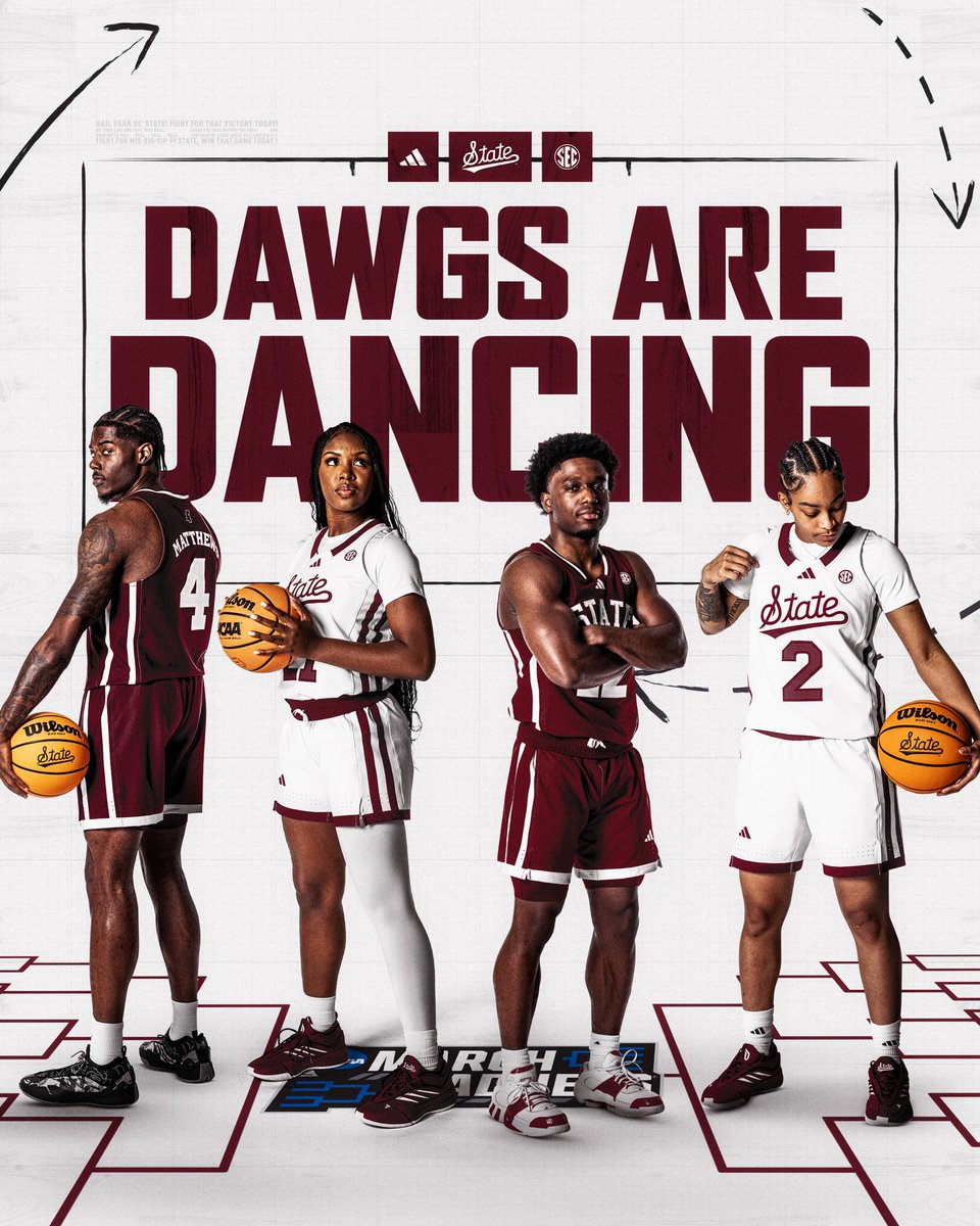 Let’s Dance!

For the second time in the last three years, both Mississippi State basketball teams are headed to the NCAA Tournament!

#HailState🐶