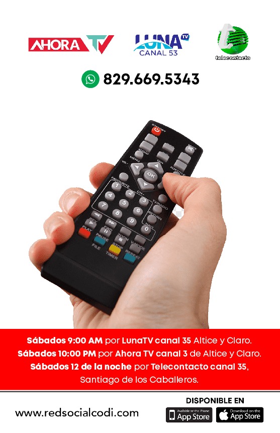 24 horas stream redsocialcodi.com opinión canal35rd.com noticias <a href="/teleSURtv/">teleSUR TV</a> <a href="/TheRokuChannel/">Roku Channel</a> Puerto Rico @AXESmartTV canal 81 <a href="/BloomTV1/">Bloom TV</a> <a href="/WindTv/">WindTV</a> <a href="/LunaTVRD/">Luna TV</a> <a href="/Telecontac13707/">Telecontacto Canal 57</a> <a href="/DanyAlcantaraC/">Dany Alcantara</a> <a href="/pvillegas_tlSUR/">Patricia Villegas Marin</a> <a href="/REDSOCIALTV1/">@REDSOCIALTV</a> APP REDSOCIALCODI para celulares Android e IOS.