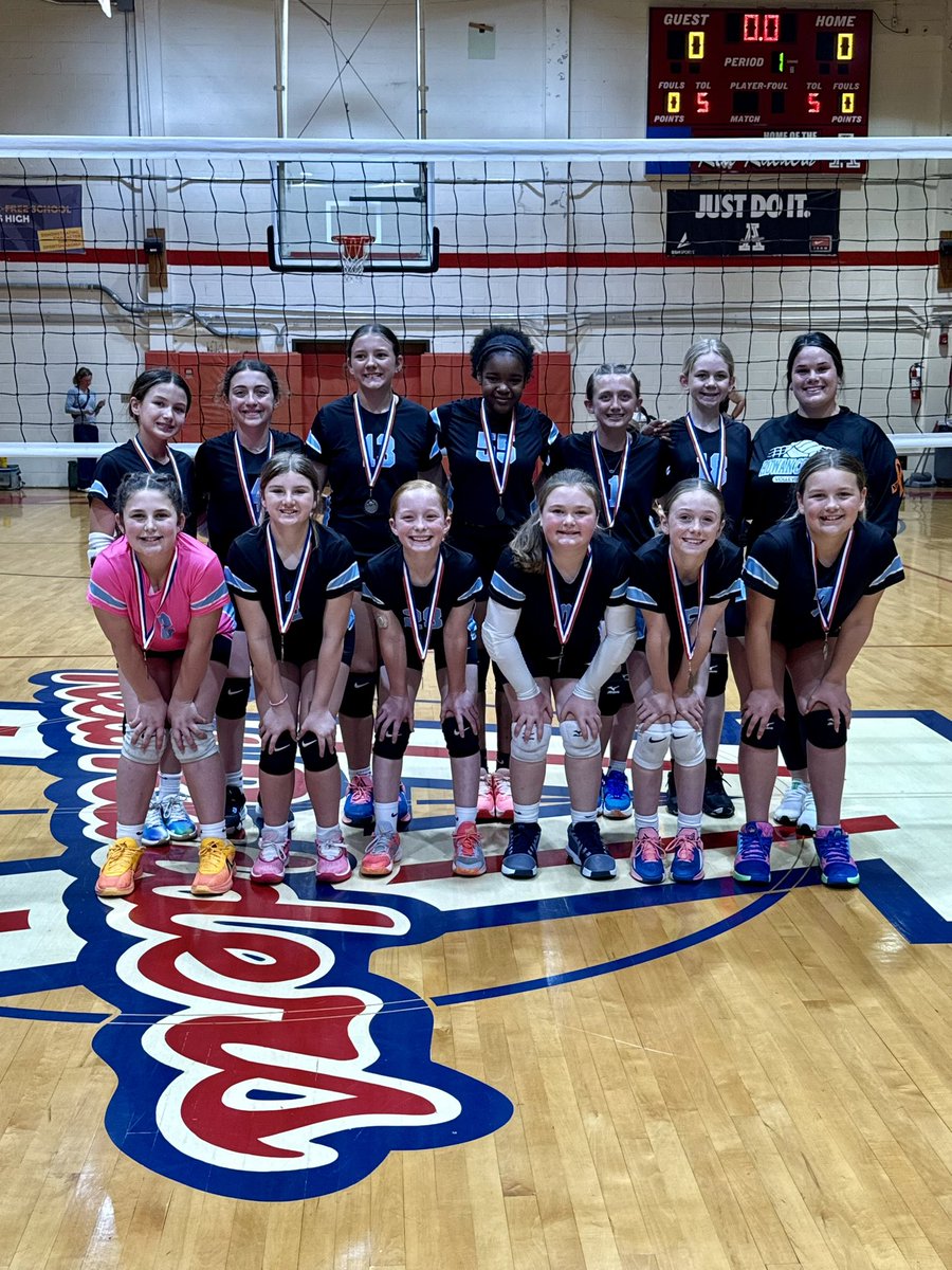 These girls never fail to amaze me with their athleticism, teamwork, and determination. Our first 13U gold! #rowancovball