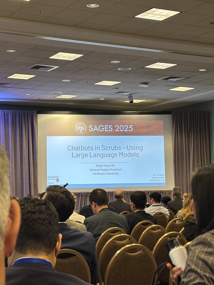 Bright Huo (@brighthuo) on Twitter photo Thanks to <a href="/walshds/">Danielle Walsh</a> for the invited talk on #GenAI at #SAGES2025
We showed that today’s GI surgeon can use #LLMs for:
✅ Academic projects
✅ Administrative tasks
❓Clinical decision-making
<a href="/macgensurg/">macgensurg</a> <a href="/SAGES_Updates/">SAGES is in Tampa in 2026!</a> Thanks to <a href="/walshds/">Danielle Walsh</a> for the invited talk on #GenAI at #SAGES2025
We showed that today’s GI surgeon can use #LLMs for:
✅ Academic projects
✅ Administrative tasks
❓Clinical decision-making
<a href="/macgensurg/">macgensurg</a> <a href="/SAGES_Updates/">SAGES is in Tampa in 2026!</a>