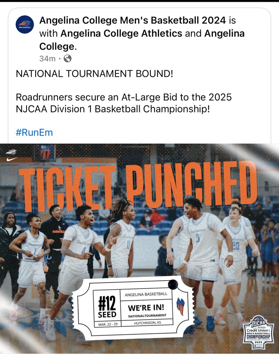 It’s up! Our boys #12 tune in to <a href="/angelinacollege/">Angelina College</a>