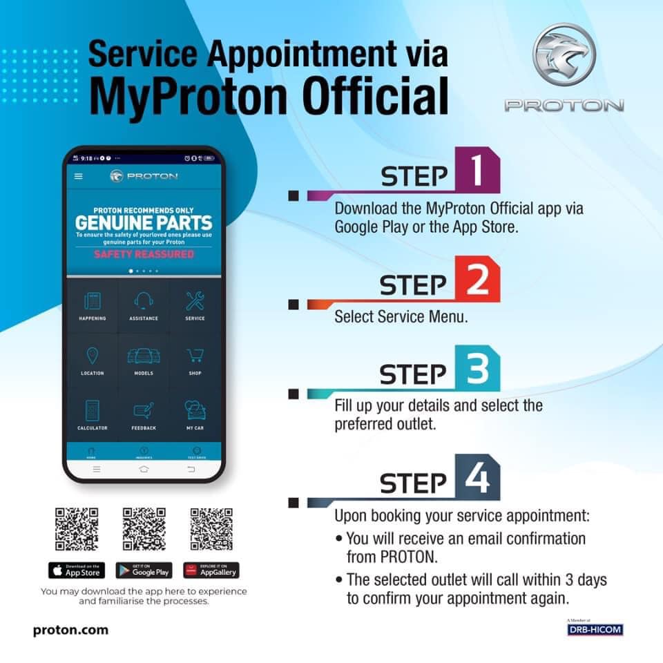 ProtonProAuto's tweet photo. Booking your next service appointment is made easier with the MyProton Official app @Proton Cars.
All you have to do is give us your details, pick your preferred time and date to secure your slot with Proton ProAuto Drive Sdn Bhd - Bentong https://t.co/LH8mqMen03
