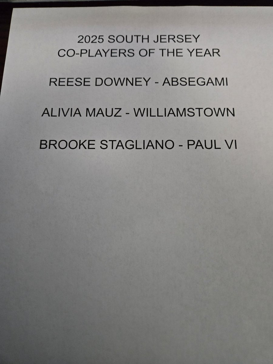 2025 ALL SOUTH JERSEY 
CO-OVERALL PLAYERS OF THE YEAR