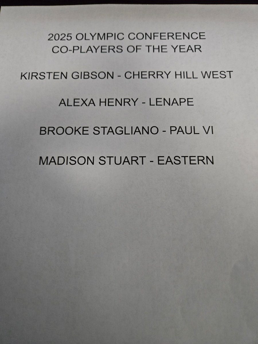 2025 OLYMPIC CONFERENCE 
CO-PLAYERS OF THE YEAR