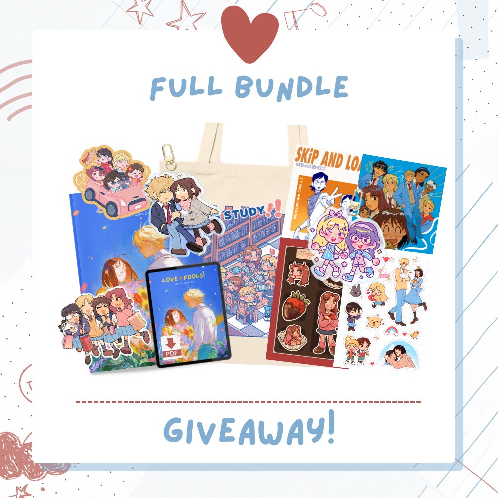 lovefoolszine's tweet photo. 🌹 FULL BUNDLE GIVEAWAY 🌹

One lucky winner will receive a full bundle of LOVE FOOLS! Here’s how to enter: 

- Must be following @lovefoolszine on Twitter
- Like &amp; RT this post
- For an extra entry, QRT or reply with your favorite moment from Skip and Loafer! https://t.co/1EDGCJeM8c