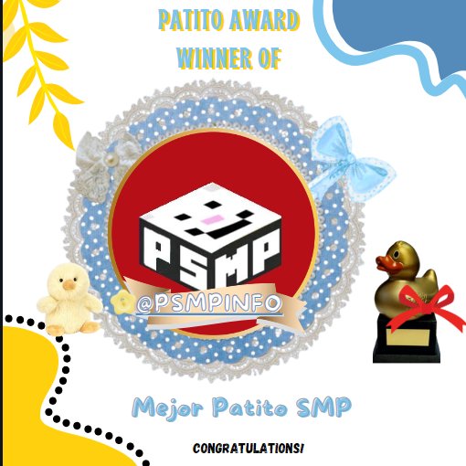 patitosdynamics's tweet photo. ╰┈➤THE WINNER OF  BEST PATITOSMP 
                      IS @PSMPinfo  -🏆

        ☆゜・。。・゜゜・。。・゜★     
                    CONGRATS!!!!!!!!!!!!!!!!!!!! https://t.co/FBfDEhf5JT