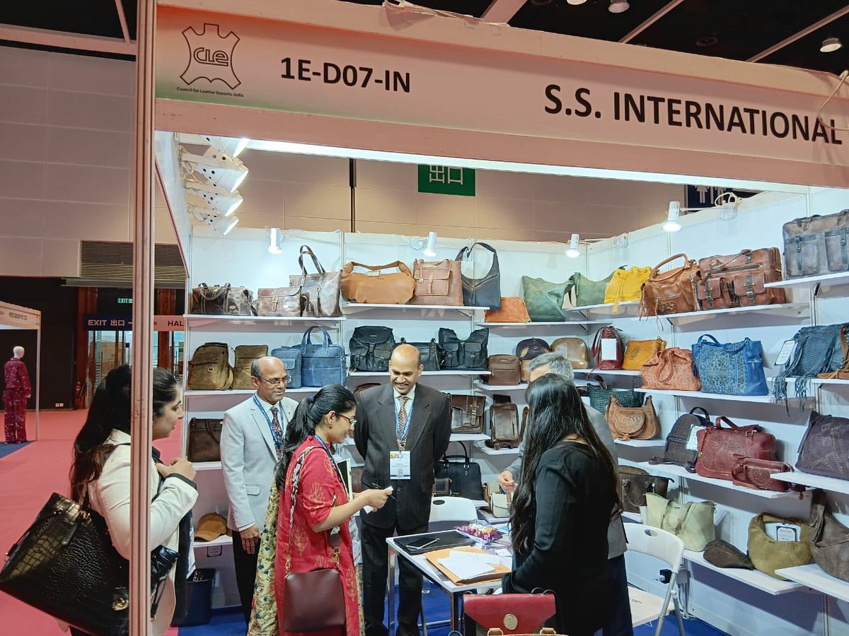 Consulate General of India in Hong Kong &amp; Macau SARs officials visited the India Pavilion set up by @CLE_India at the APLF Leather Fair held in Hong Kong from March 12-14, 2025. More than 50 Indian companies participated in the fair under the India Pavilion showcasing India’s