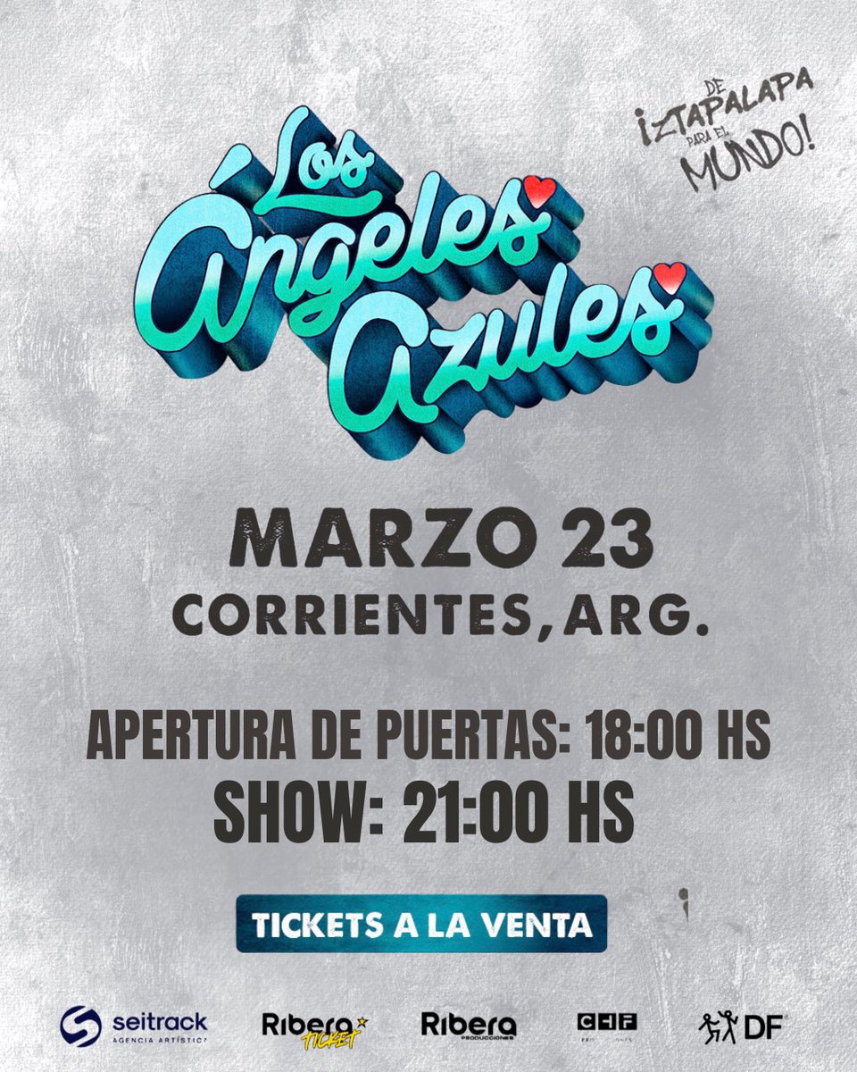 🚨ATENCIÓN🚨 

𝗜𝗻𝗳𝗼𝗿𝗺𝗮𝗰𝗶𝗼𝗻 𝘀𝗼𝗯𝗿𝗲 𝗲𝗹 𝗲𝘃𝗲𝗻𝘁𝗼:

🎟️Entradas Punto de venta:

-☑ Vestigum (Pellegrini y San Lorenzo) de corrido 09 a 21 hs y vía web riberaproducciones.com/tickets/es/ent…

-☑ Boleterias del Estadio desde 09 am (el dia del show).