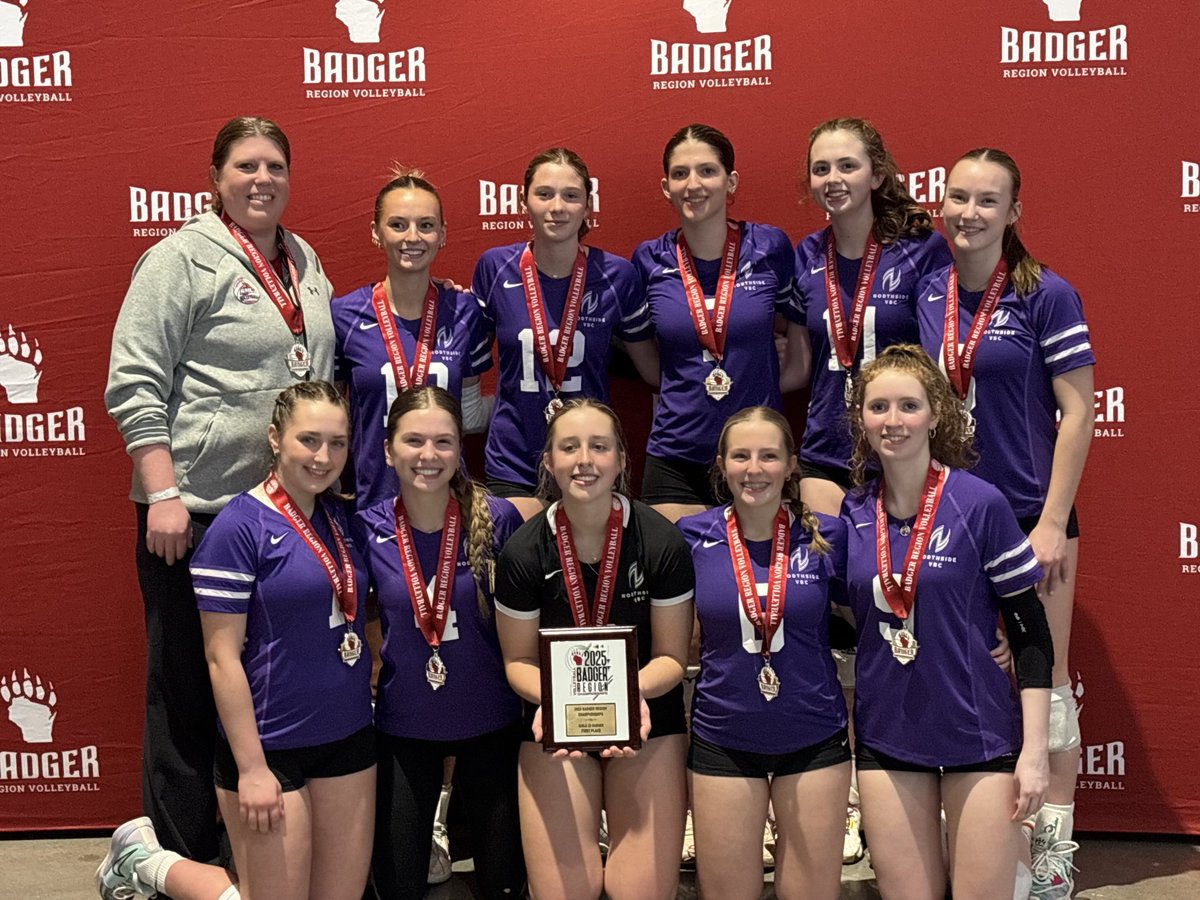 depaolo_to46859's tweet photo. Congratulations ⁦@KaiaDePaolo⁩ and the 18U Northside VBC on your 1st Place finish at the Badger Region Championship tournament! The team went 5-0 and didn’t lose a set all weekend. #champs #wisgvb https://t.co/SPvlRWy2eR