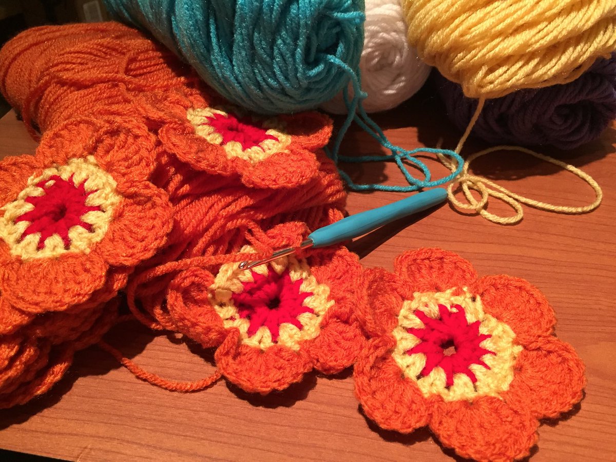 supernova_freak's tweet image. In case you were wondering what #nerdstuff I'm currently working on. I'm crocheting flowers, to be connected similar to this kind of blanket.
I will be waving my walking cane at uppity youngsters tomorrow. 😂😂😂