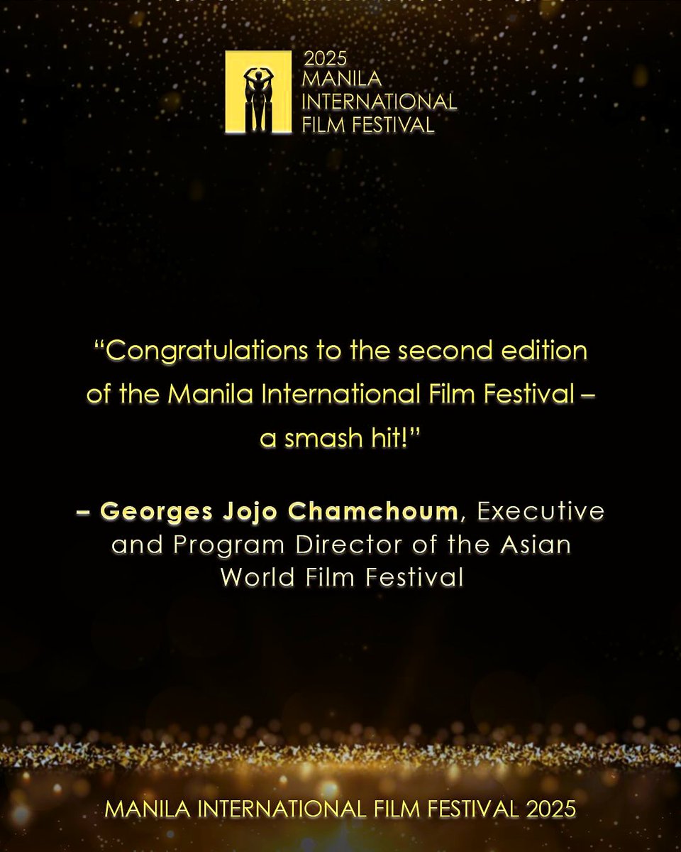 ruben nepales (@nepalesruben) on Twitter photo It has been a week since the closing night of the Manila International Film Festival (<a href="/ManilaIFF/">Manila International Film Festival</a>) (MIFF) but the kudos keep coming, from <a href="/Mirandakwok/">Mirandakwok</a>, <a href="/jazzt/">Jazz Tangcay</a>, to <a href="/asianworldff/">Asian World Film Festival</a>'s #georgesjojochamchoum. Thank you! See you all next year in the 3rd MIFF in #Hollywood! It has been a week since the closing night of the Manila International Film Festival (<a href="/ManilaIFF/">Manila International Film Festival</a>) (MIFF) but the kudos keep coming, from <a href="/Mirandakwok/">Mirandakwok</a>, <a href="/jazzt/">Jazz Tangcay</a>, to <a href="/asianworldff/">Asian World Film Festival</a>'s #georgesjojochamchoum. Thank you! See you all next year in the 3rd MIFF in #Hollywood!