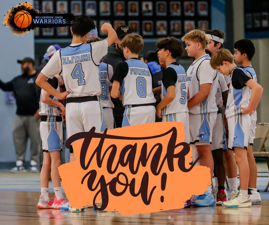 As we wrap up the season, we'd like to thank <a href="/WB_ATHLETICS/">Willowbrook Athletics</a> and <a href="/D45Schools/">School District 45</a> for all of your support throughout the year. We couldn't do it without the amazing facilities and staff and all you do for our athletes. Thank you from the Willowbrook Jr Warriors!