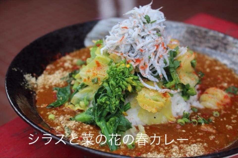 two362up's tweet photo. 今週限定のカレーはシラスと菜の花の春カレーです。

なんだかまだ寒いですが

春の訪れを感じるカレーです

ちょっぴりほろ苦い菜の花と

甘くて柔らかい春キャベツもプラスして

塩茹でにして��サビあえに

ふわっと柔らかいシラスをトッピング

すりごまを振りかけて

サムズならではの野菜カレー https://t.co/htp7tw5BQp