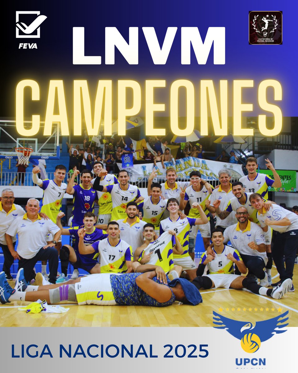 ¡¡¡UPCN CAMPEÓN DE LA LNVM 2025 🏆🔥!!!

En una campaña brillante, le volvió a ganar 3-0 a Regatas y se consagró invicto 🙌