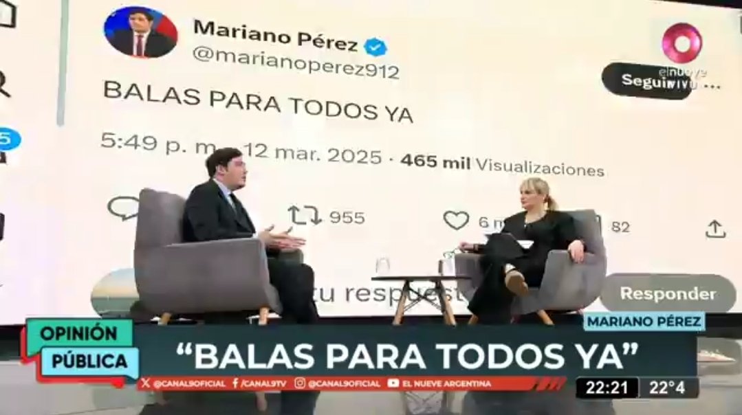 Creo que lo que Mariano Pérez quiso decir fue BALAS PARA TODOS YA