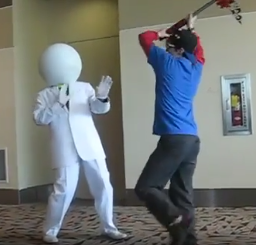 LHuxlux's tweet photo. Toby Fox vs Doc Scratch, circa 2010 (colorized) https://t.co/T9CNR1Xaol