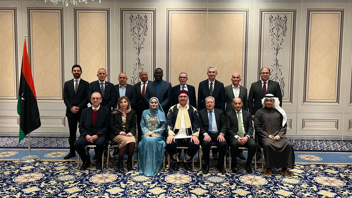 نظمت بعثة دولة ليبيا لدى الاتحاد الأوروبي يوم الجمعة 14/03/2025 مأدبة افطار رمضان ضم كوكبة من السفراء الدول العربية والإسلامية و ممثلين من جهاز العمل الخارجي الأوروبي .