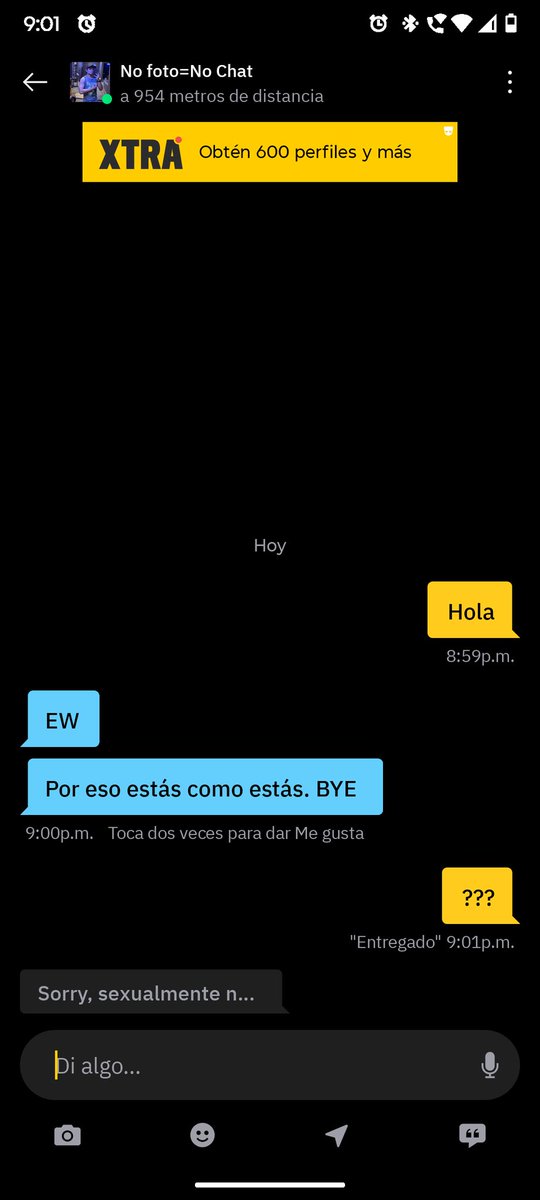 Yo sé que grindr es extraño pero, a veces me sigue sorprendiendo 😵😵😵