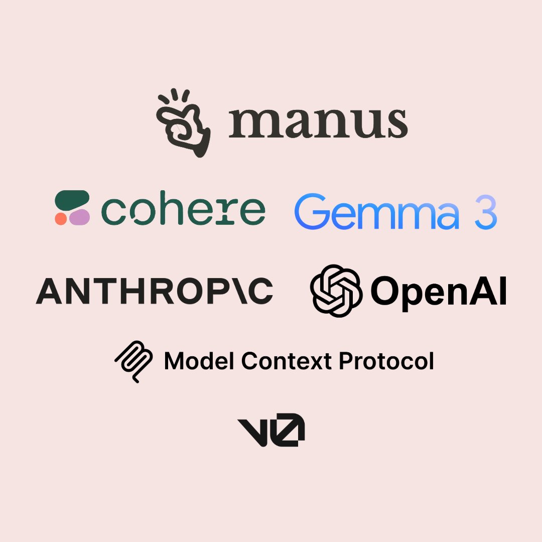 这一周，AI代理的世界发生了很多事情。

从Manus、OpenAI的新Agent SDK、Google的Gemma 3，到Command A模型。

以下是最新的AI代理动态，供开发者参考！🧵