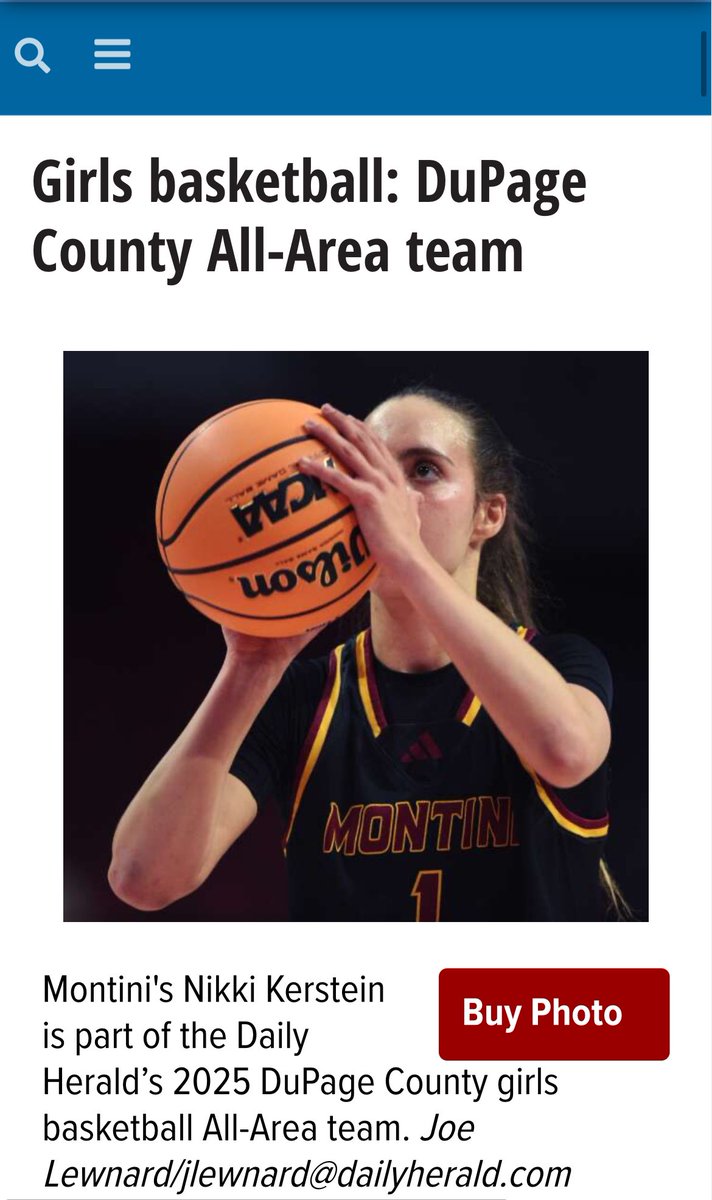 LadyBroncoBasketball (@montinigirlsbsk) on Twitter photo We are thrilled to announce that Montini’s own Nikki Kerstein has been recognized by the Daily Herald <a href="/dhpreps/">Daily Herald Preps</a> as a member of the All-Area Girls Basketball Team! Nikki played a pivotal role in leading the Lady Broncos to the Class 3A state title 🏀🏆
Congratulations, Nikki! We are thrilled to announce that Montini’s own Nikki Kerstein has been recognized by the Daily Herald <a href="/dhpreps/">Daily Herald Preps</a> as a member of the All-Area Girls Basketball Team! Nikki played a pivotal role in leading the Lady Broncos to the Class 3A state title 🏀🏆
Congratulations, Nikki!