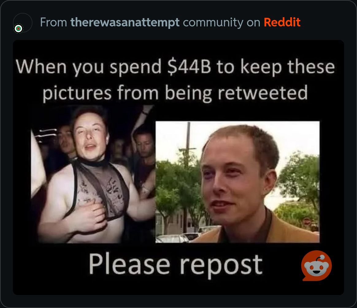 WFeatherin's tweet photo. @elonmusk ashamed of who one is? https://t.co/1QOo0Zfizn