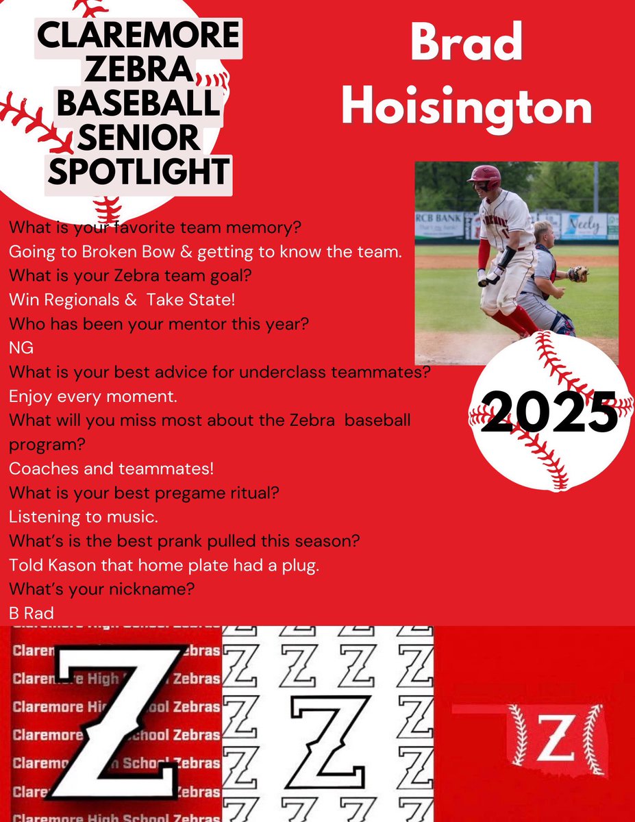 zebsbaseball's tweet photo. With our first Senior Spotlight we highlight Brad Hoisington. Glad to have him as #OurGuy 

#Team78 #TPW https://t.co/HSLvwsS9tG