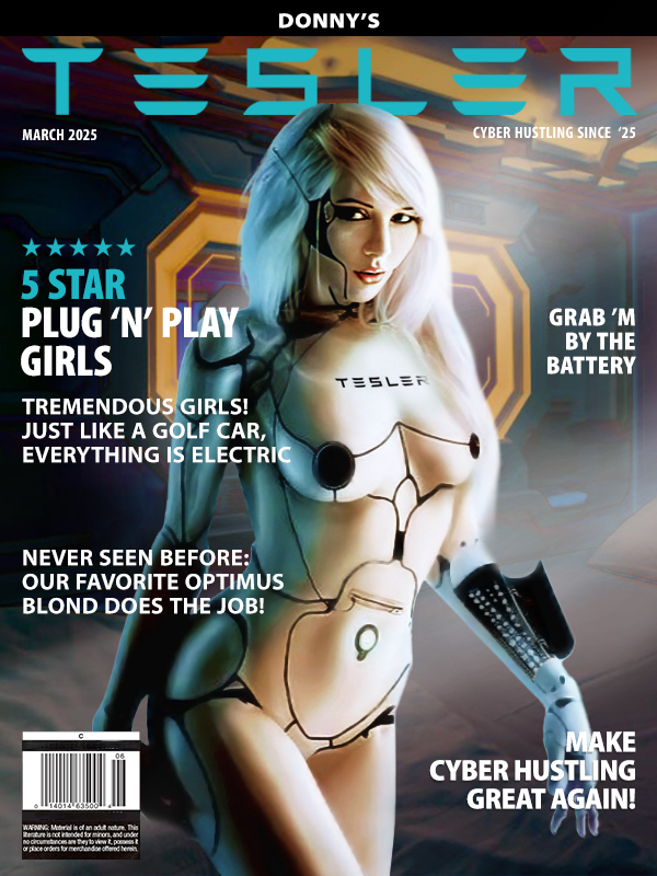 After a failed car pitch, #Trump is now selling Donny's Tesler magazines.