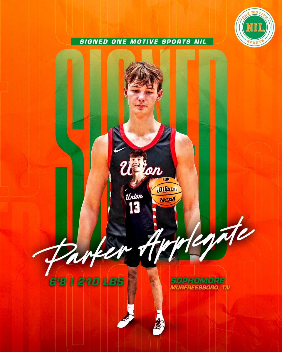 One Motive Sports NIL (@oms_nil) on Twitter photo ‼️OMS NIL CLIENT SIGNING‼️ We are excited to announce the signing of Parker Applegate <a href="/Parkerda04/">Parker Applegate</a>!
Parker is a 6’8” PF from Murfreesboro, TN. that averaged 12.3 PPG & 9.0 RPG at Union University.
Parker is currently in the transfer portal and is receiving a lot of interest! ‼️OMS NIL CLIENT SIGNING‼️ We are excited to announce the signing of Parker Applegate <a href="/Parkerda04/">Parker Applegate</a>!
Parker is a 6’8” PF from Murfreesboro, TN. that averaged 12.3 PPG & 9.0 RPG at Union University.
Parker is currently in the transfer portal and is receiving a lot of interest!