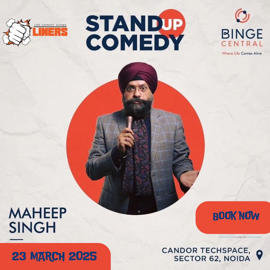 punchliners_in's tweet photo. Very Few tickets left !!
Book your tickets for #MaheepSingh live in #Noida :https://t.co/G3Q4JotHqp https://t.co/ZZRypK0hrf