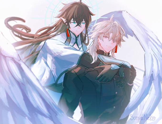 My xingyue AngelxPriest AU submission for  The post with the amazing fic of  is in the replies!!! BE SURE TO READ IT!!! #Xingyue #应枫 