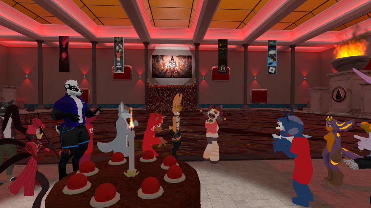 ChevronTheWolf's tweet photo. #vrchat #cultofthelamb 

Happy Birthday, Scottish Gamer!

For our resident Lamb, we've converted the Aquatix Haven into its own themed world, inspired by Cult of the Lamb.

Thank you for all you do for us at #CozyCon, @PJKT_COM, and Comrades and Ops!

https://t.co/0Le9Iy1VmE https://t.co/oWqOGtYNu5