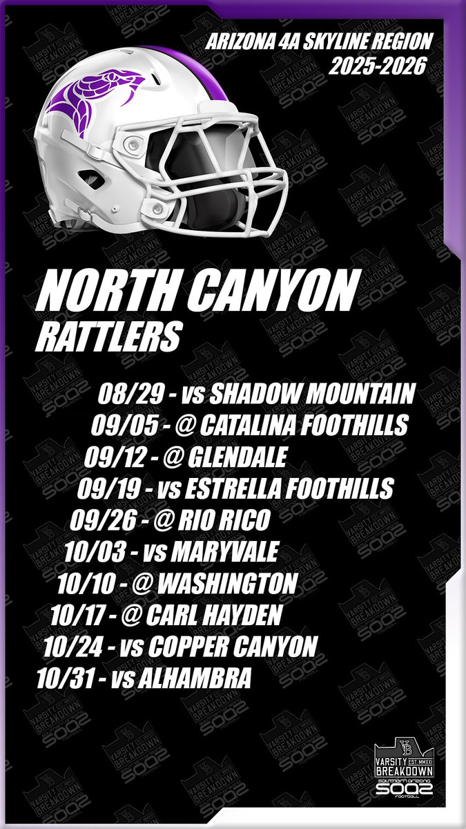 2025 Season Schedule 🟣⚫🏈