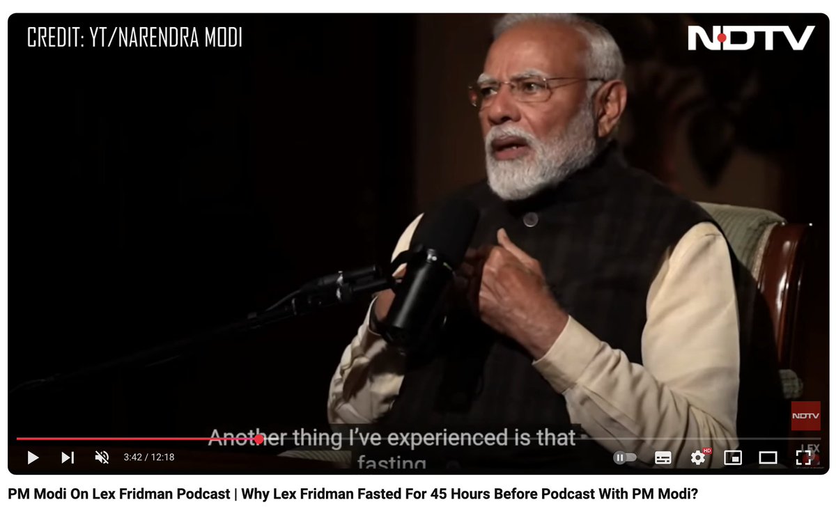Modi was interviewed by a person who was on fasting for two days!

மோடி நம்ம ஊர் பத்திரிகையாளர்க்கு ஏன் பேட்டி தருவதில்லை? 

காரணம் அவர்கள் விரதமிருந்து தங்களைத் தயார்படுத்துவதில்லை. 

#LexFridmanPodcast