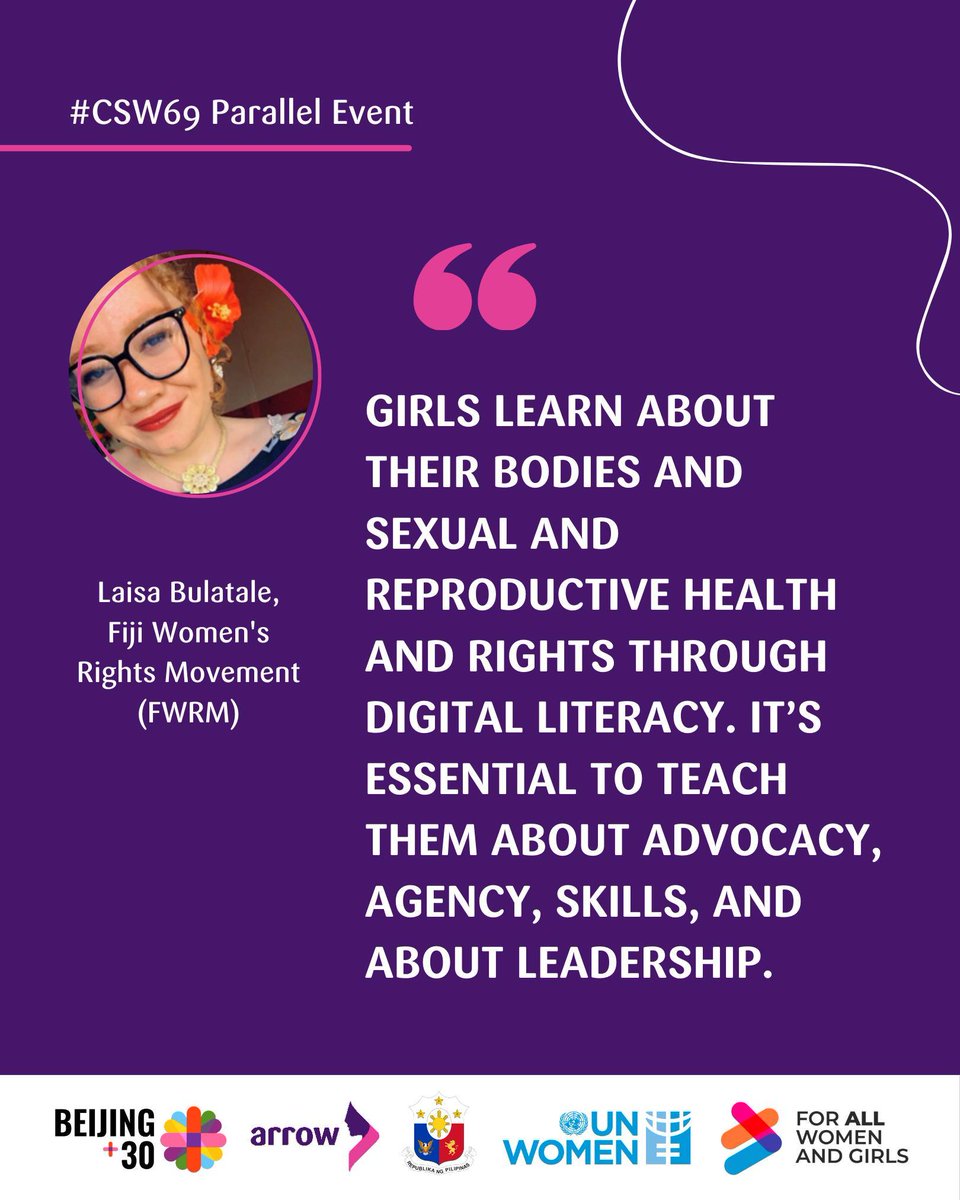 Laisa Bulatale: Programme Director - FWRM, speaking at the #CSW69 parallel event happening right now in New York.

Via: <a href="/ARROW_Women/">ARROW</a>
