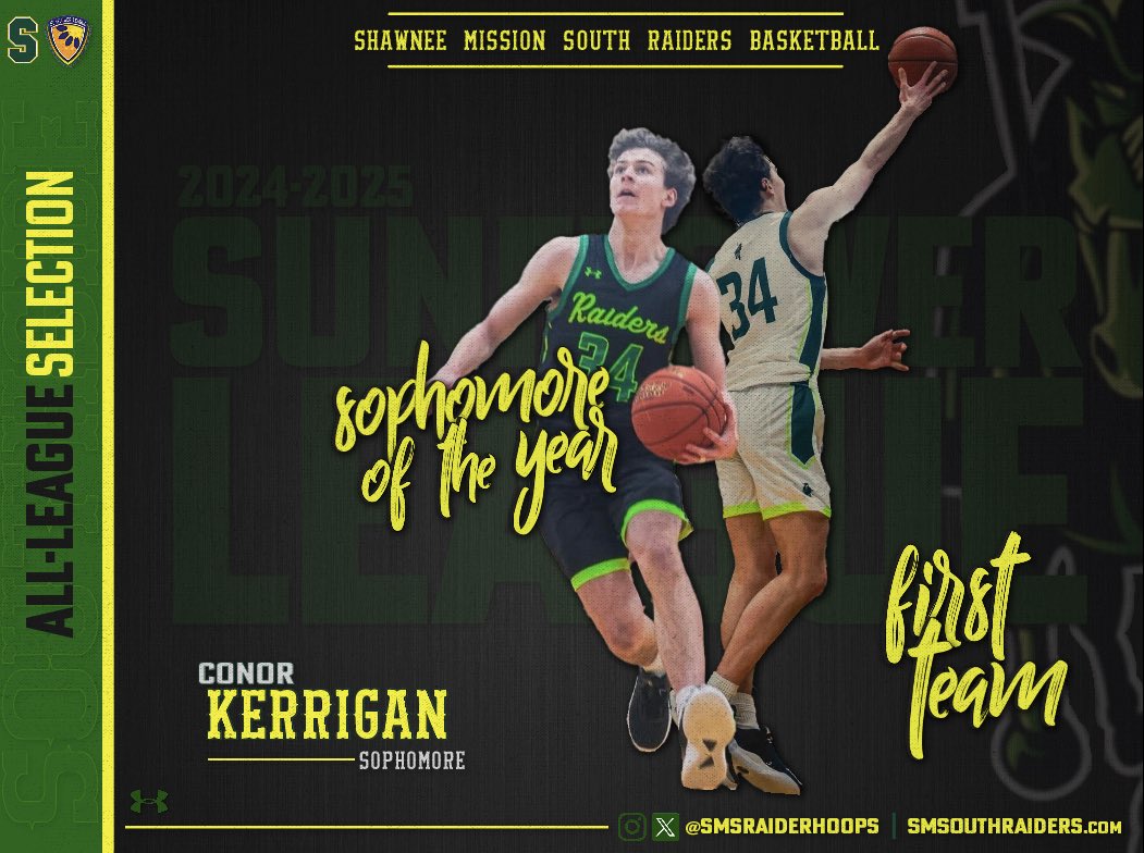 SM South Raiders Basketball (@smsraiderhoops) on Twitter photo 🌻 All Sunflower League 24-25
🏀Conor Kerrigan - Sophomore
🥇First Team All League
⭐️Sophomore of the Year⭐️
<a href="/ConorKerrigan_/">Conor Kerrigan</a>
#NothingGreater🔰#Southside 🌻 All Sunflower League 24-25
🏀Conor Kerrigan - Sophomore
🥇First Team All League
⭐️Sophomore of the Year⭐️
<a href="/ConorKerrigan_/">Conor Kerrigan</a>
#NothingGreater🔰#Southside