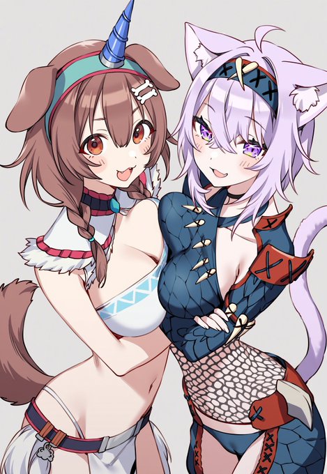 ころね
「ころねすきー、浮気したらこうだでな?」
おかゆ
「おにぎりゃー?僕以外のこと見たら、こうだよ」 