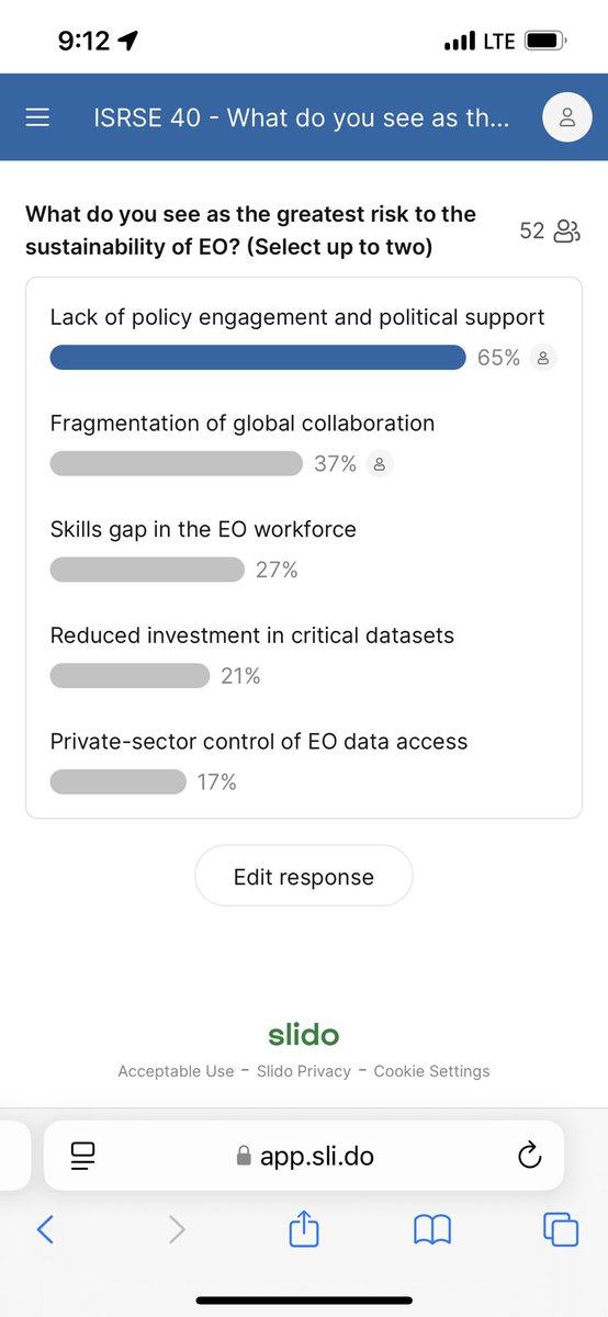 Results of first poll at:  isrse40.com