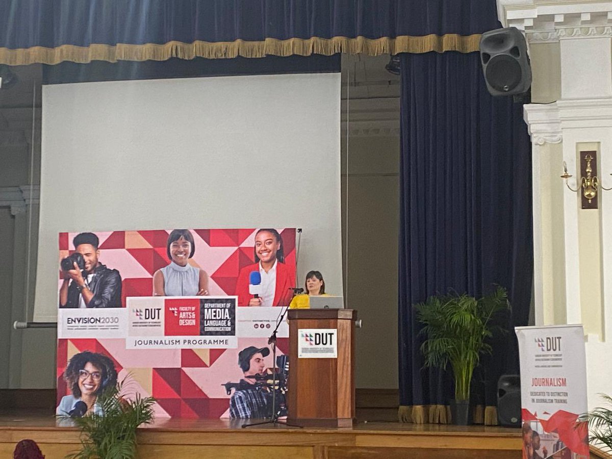 Embracing the Spirit of Change: The DUT Journalism Program Director, Dr Tarryn Frankish Welcomes Attendees to the Mahatma Gandhi Media Lecture. #MahtmaGandhiMediaLecture #DUTJournliam #Media