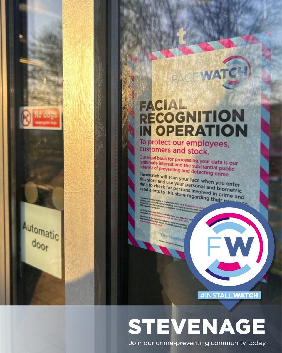 Installing nationwide every day - we were in Stevenage recently. Are we in your town?

Call us now to find out more 0207 930 3225
Book your free demo here bit.ly/3DyjGon 

#Facewatch #FacialRecognition #Retail #CrimePrevention #Installwatch #Stevenage