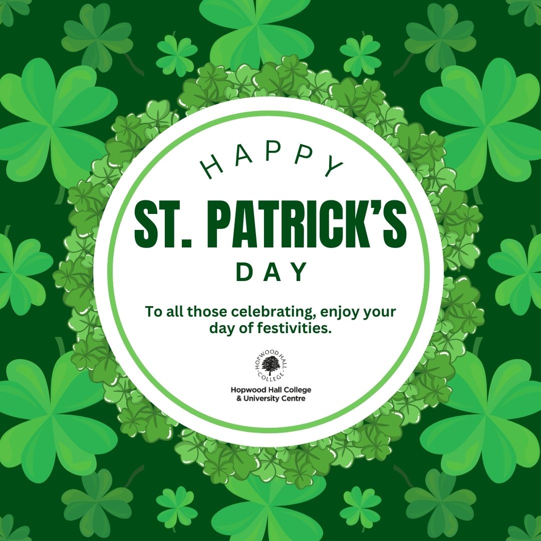 Happy St Patrick's Day! 🍀

Our college community is made up of students from over 90 countries, including Ireland. Wherever you're from, may the luck of the Irish be with you!