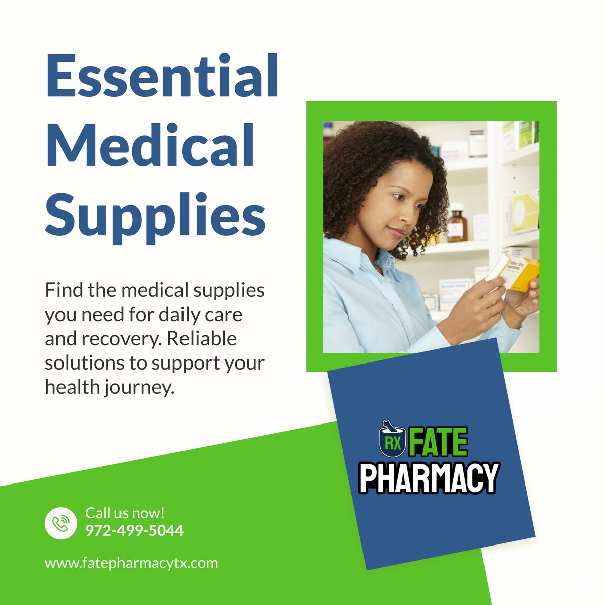 fatepharma_tx's tweet photo. Equip yourself with quality medical supplies for care and recovery. We’re here to meet your health needs! 

#RockwallTX #RetailPharmacy #HealthEssentials https://t.co/AS9iLVXZZ8