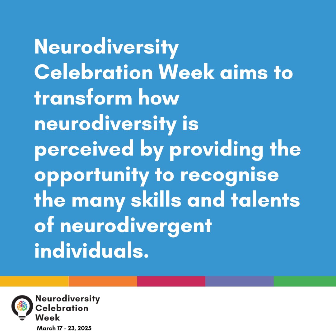 We’re proud to be supporting Neurodiversity Celebration Week 2025! 🌟

Neurodiversity Celebration Week is a worldwide initiative that challenges stereotypes and misconceptions about neurological differences.

#NeurodiversityCelebrationWeek #NeurodiversityWeek #NCW #ThisIsND