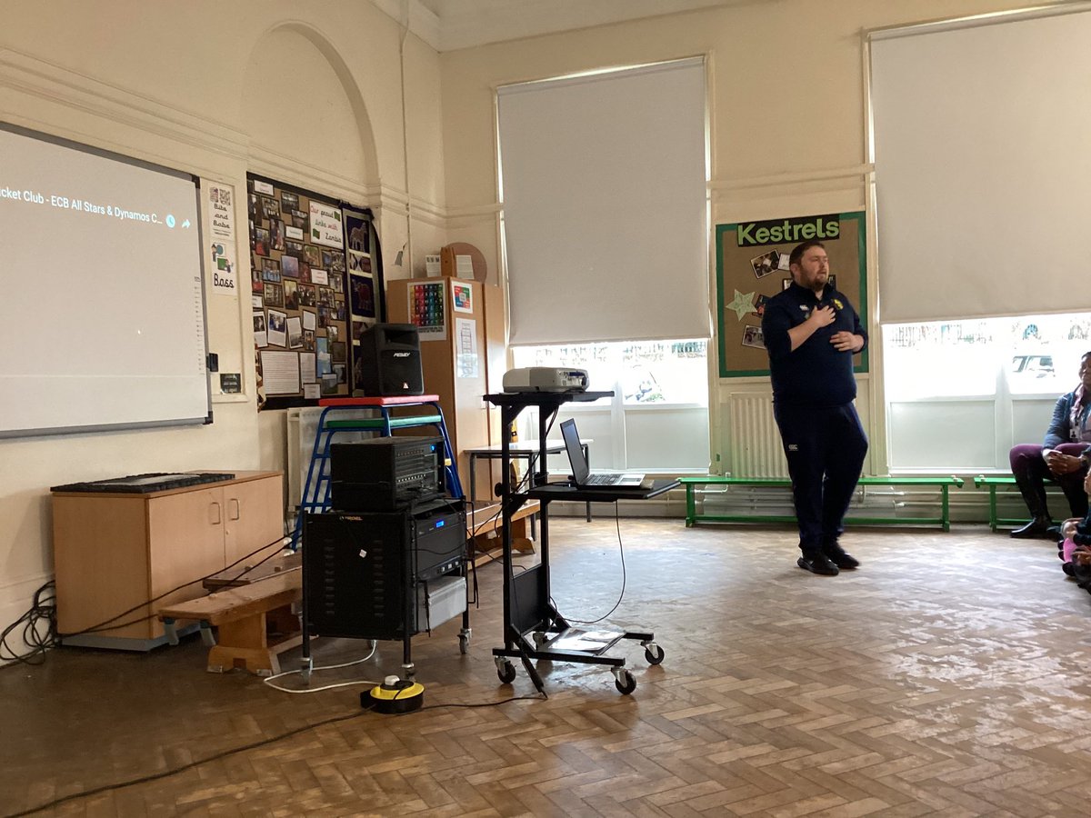 Durham Cricket Club representatives are talking to children about local cricket opportunities.