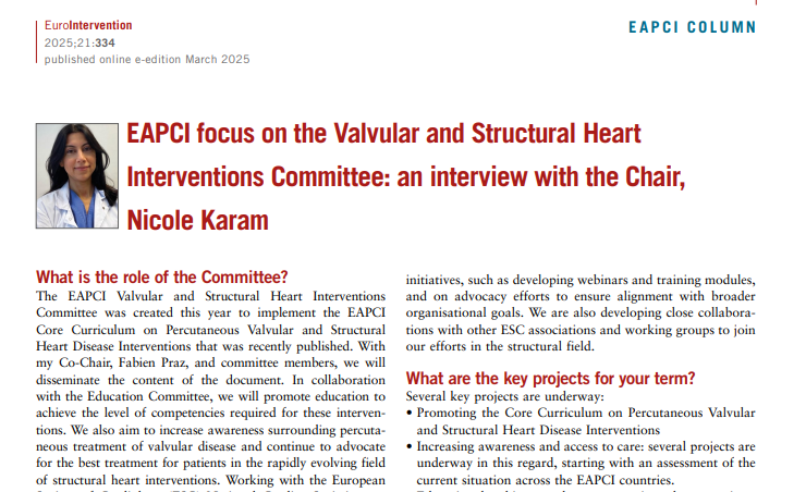 EAPCIPresident (@eapcipresident) on Twitter photo In this edition of <a href="/EuroInterventio/">EuroIntervention</a> read about the work of the #EAPCI Valvular and Structural Interventions Committee
bit.ly/3DHugN9 In this edition of <a href="/EuroInterventio/">EuroIntervention</a> read about the work of the #EAPCI Valvular and Structural Interventions Committee
bit.ly/3DHugN9