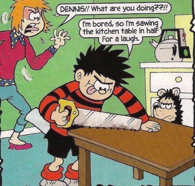 FXMC1957's tweet photo. 17 March 1951. Dennis the Menace appeared for the 1st time in the British children’s comic The Beano. The creation of Dennis proved hugely popular. On 14 September 1974, Dennis the Menace replaced Biffo the Bear on the front cover of The Beano and has been there ever since. https://t.co/lMoB53Fplj