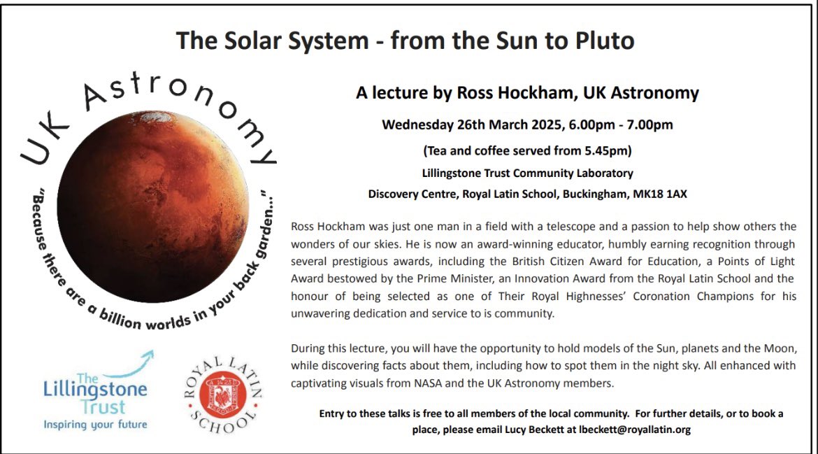 We still have availability for this lecture and here is the link to all lectures 

royallatin.org/lillingstone-l…