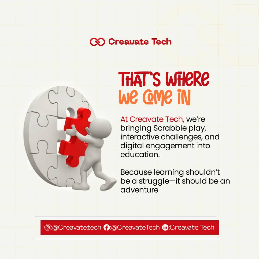 CreavateTech's tweet photo. Enough talk—time for action!

At Creavate Tech, we’re building interactive, future-ready learning solutions for Nigerian students. No more conversations, we’re here to solve them

Which would you love to see in our schools? Drop your ideas

#CreavateTech #EducationForAll #Future https://t.co/sqVMNcSnoM