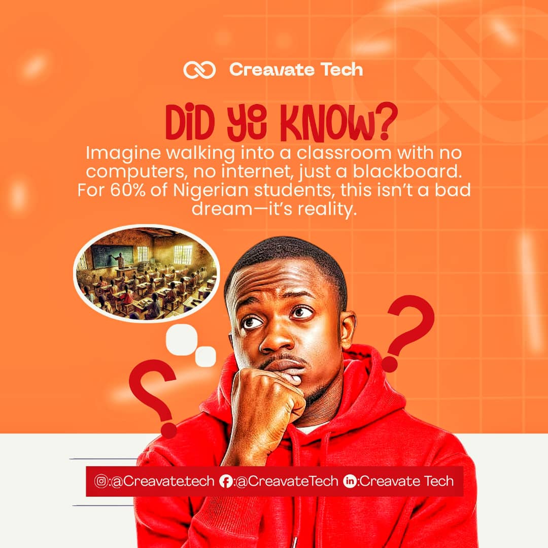 CreavateTech's tweet photo. Enough talk—time for action!

At Creavate Tech, we’re building interactive, future-ready learning solutions for Nigerian students. No more conversations, we’re here to solve them

Which would you love to see in our schools? Drop your ideas

#CreavateTech #EducationForAll #Future https://t.co/sqVMNcSnoM