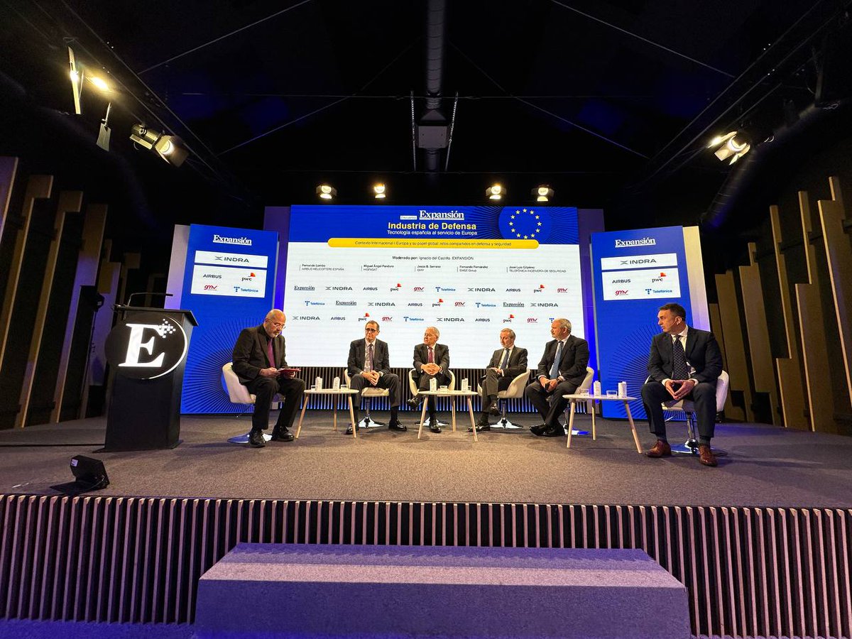 <a href="/expansioncom/">expansioncom</a> <a href="/IndraCompany/">Indra</a> Mesa 1⃣ Europa y su papel global

🗣️Fernando Lombo (<a href="/Airbus/">Airbus</a>), Miguel Ángel Panduro (<a href="/Hispasat/">Hispasat</a>), Jesús B. Serrano (<a href="/infoGMV_es/">GMV</a>) y Fernando Fernández (<a href="/emegroup_/">EM&E Group</a>)

🤝Modera Ignacio del Castillo (<a href="/expansioncom/">expansioncom</a>)
